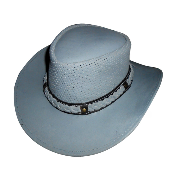 Pull Up Cowhide Leather Hats With Perforated Crown