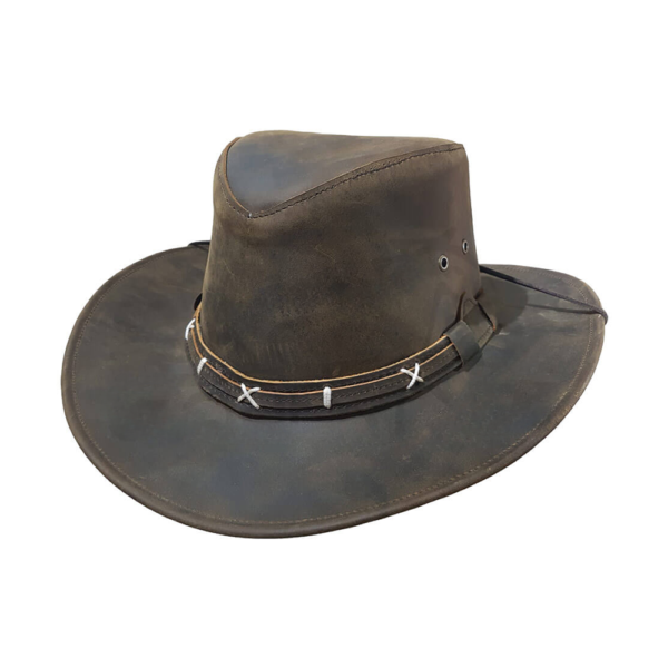 Premium Crazy Cowhide Hat With Hatband