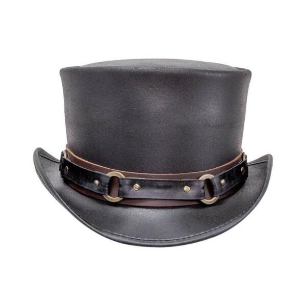 El Dorado SR2 | Mens Leather Top Hat with SR2 Hat Band